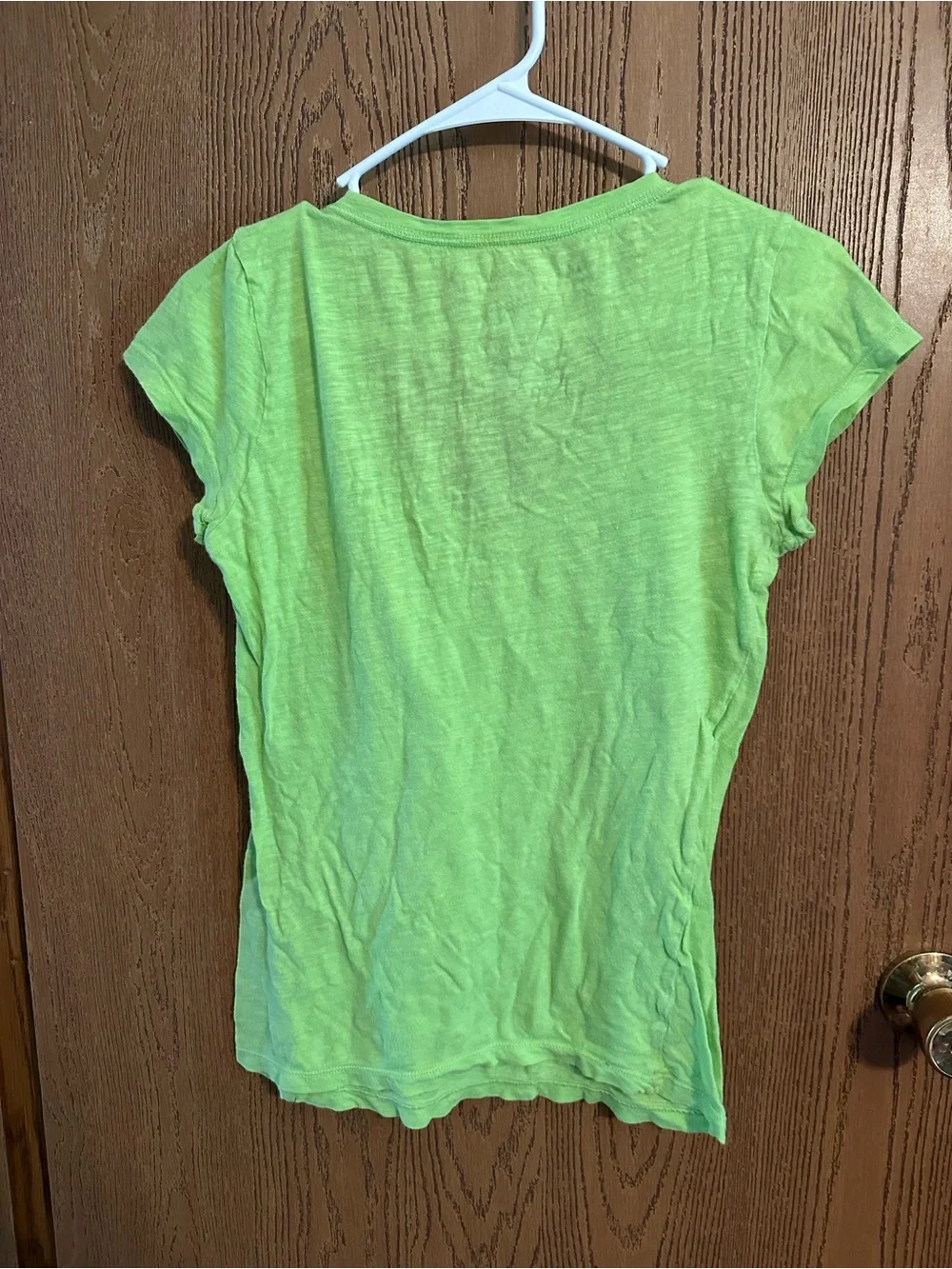 Aeropostale Neon Green V-Neck Short Sleeve Tee